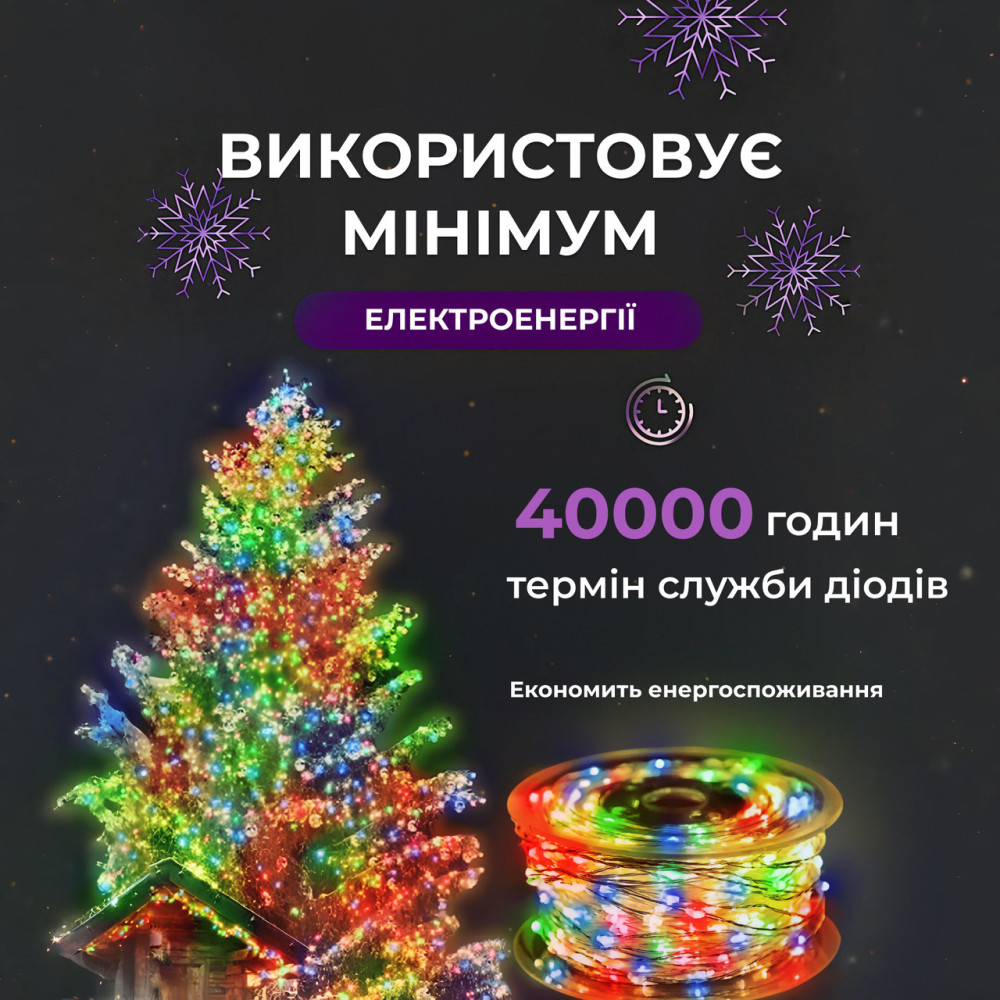 Изображение Гирлянда роса на пульте 100 метров на 1000 led светодиодов капля белый провод мультиколор 1000L100MWML ИМ Light-Deco 4 