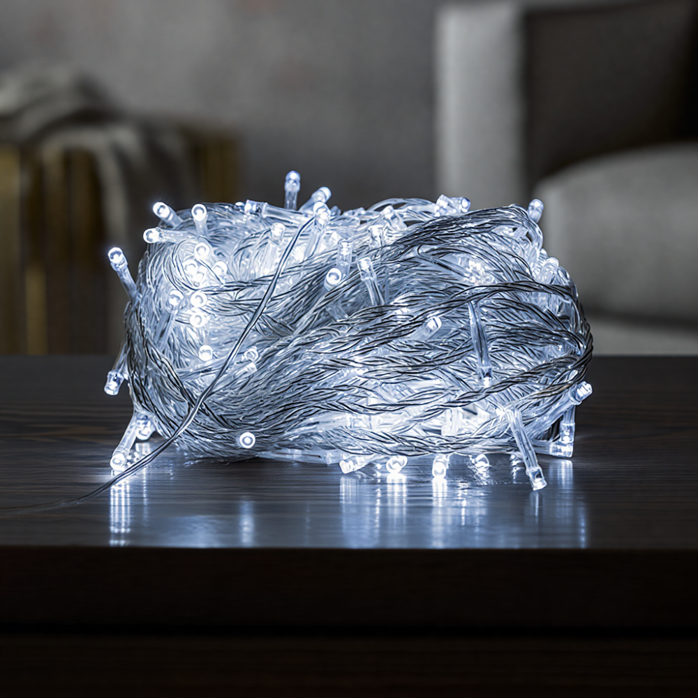 Изображение Новогодняя гирлянда комнатная нить 18 м 180 LED белый провод Белый W180LED18MWW ИМ Light-Deco 3 