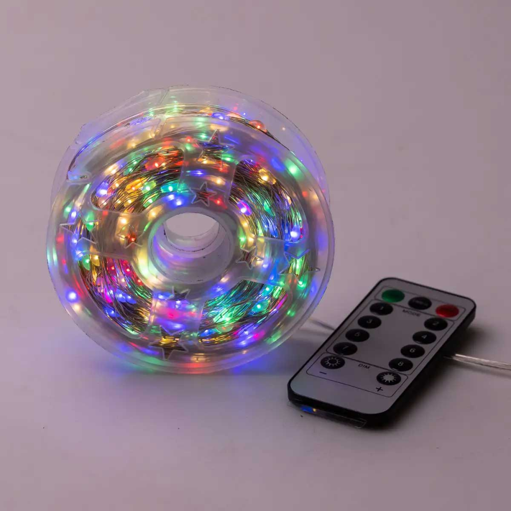 Изображение Светодиодная гирлянда Роса нить 500 LED длина 50 м от сети белая нить с пультом Мультиколор 500L50MWМL ИМ Light-Deco 