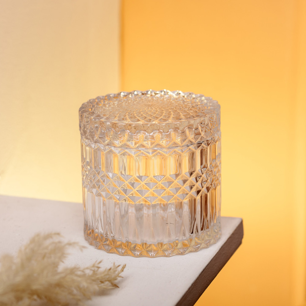 Изображение Конфетница с крышкой круглая стеклянная HP-4-100 ИМ Light-Deco 3 