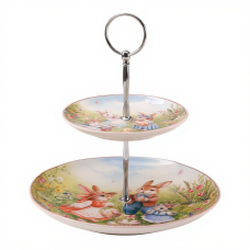 Этажерка Rabbit Family фарфоровая для фруктов и десертов 23*24 HP-7323-11