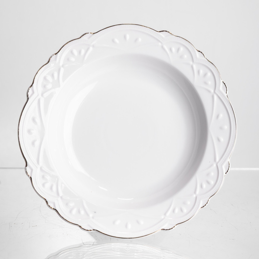 Изображение Фруктовница на ножке White Square 21.5 см, фарфоровая круглая Yiwu 120-YH-HG056 ИМ Light-Deco 3 