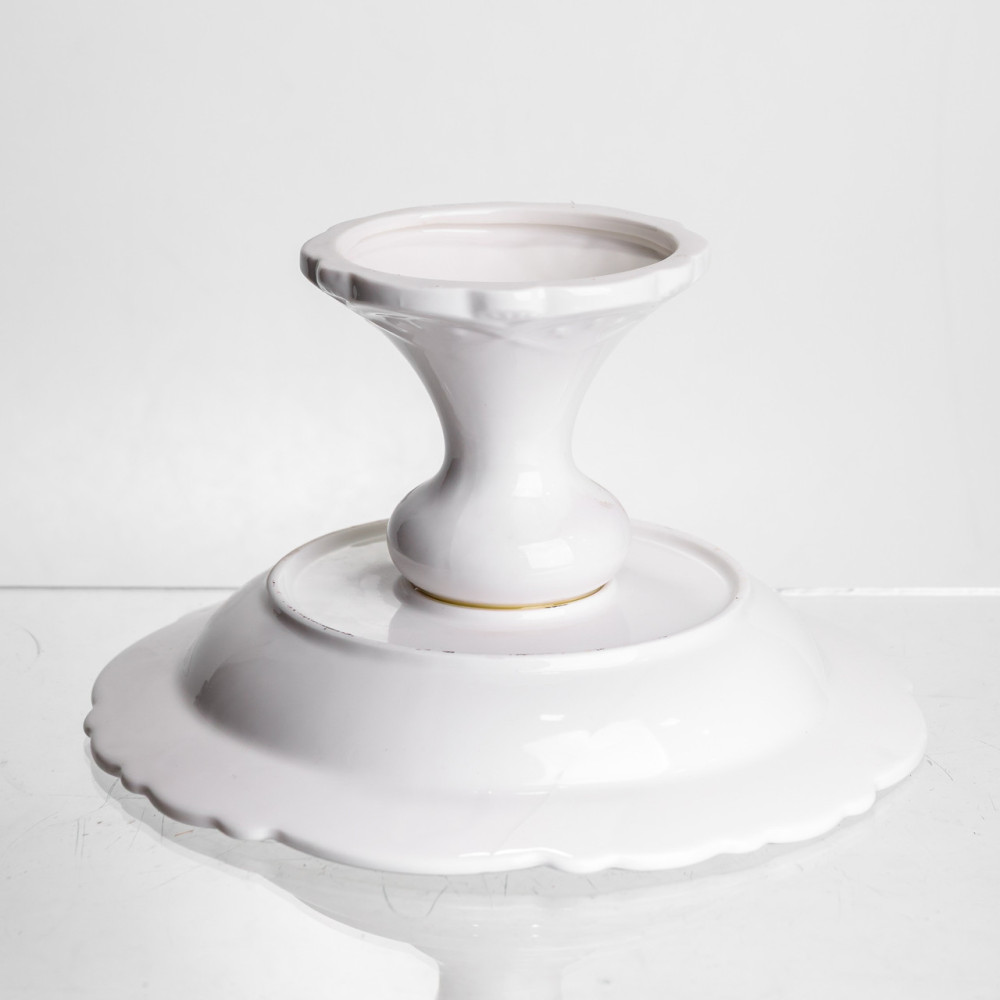Изображение Фруктовница на ножке White Square 21.5 см, фарфоровая круглая Yiwu 120-YH-HG056 ИМ Light-Deco 4 