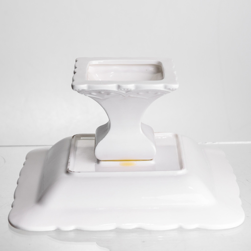 Изображение Фруктовница на ножке White Square 21,5*21,5 см фарфоровая квадратная Yiwu 120-YH-HG057 ИМ Light-Deco 5 