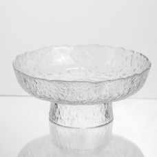 Фруктовница на ножке Ice Textured 15 см с ледяной текстурой стекла Yiwu HP-34-88