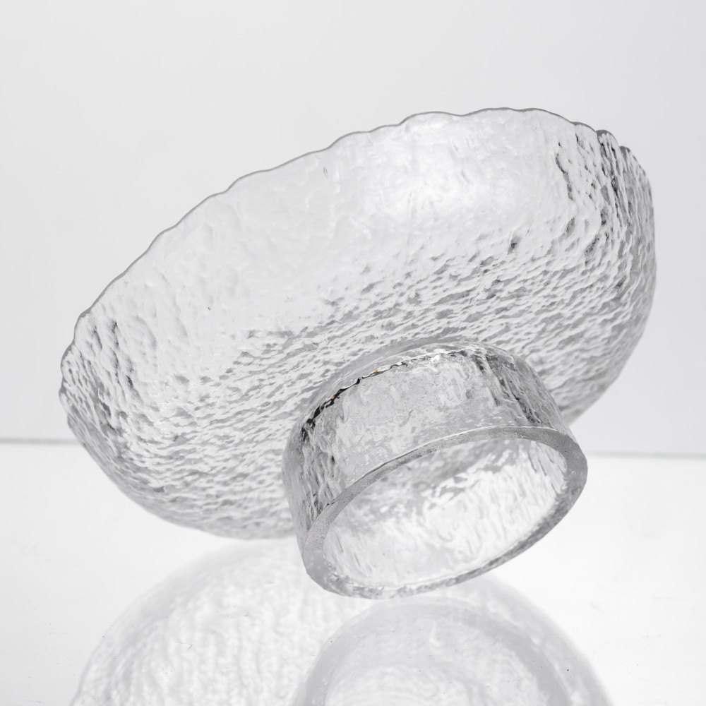 Изображение Фруктовница на ножке Ice Textured 15 см с ледяной текстурой стекла Yiwu HP-34-88 ИМ Light-Deco 3 