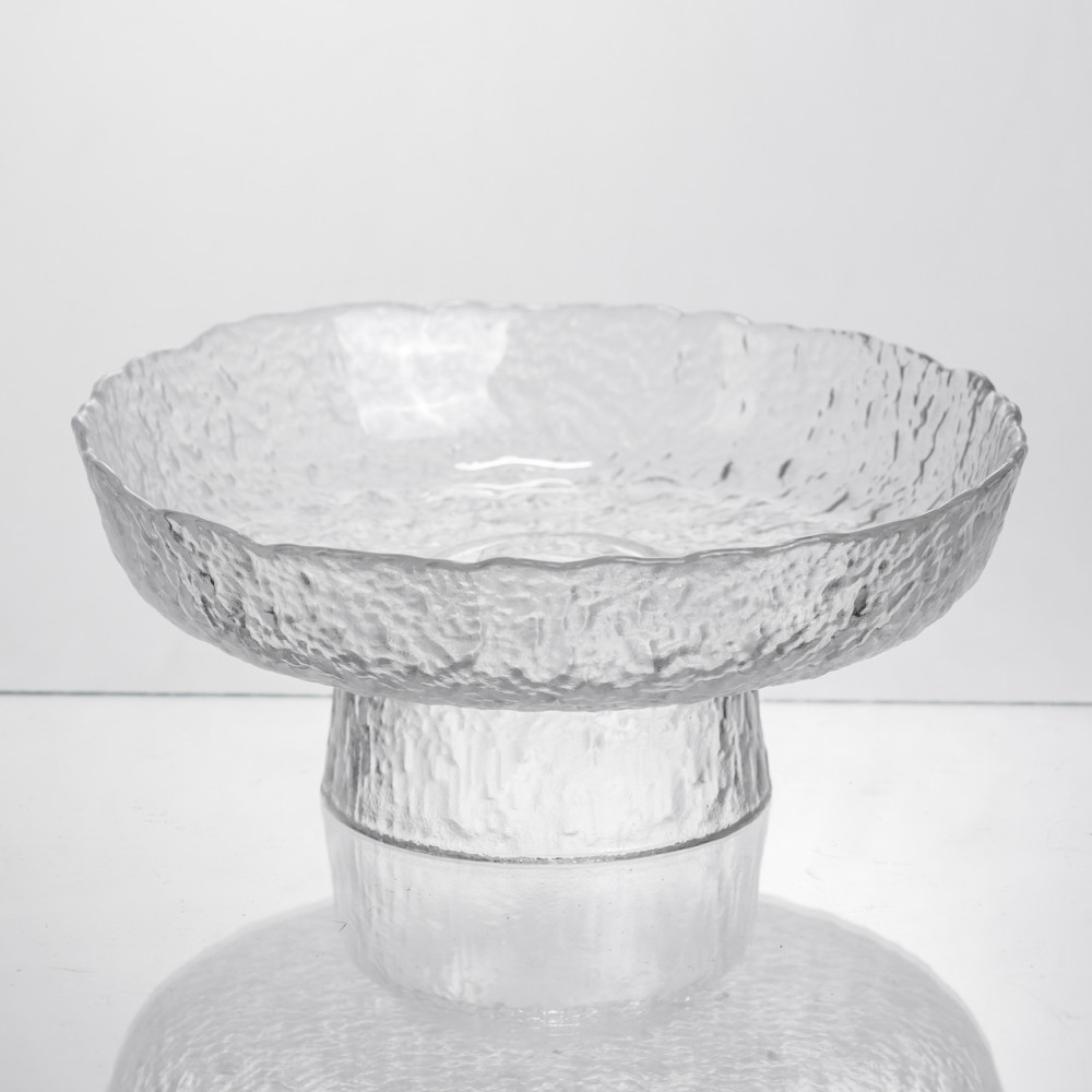 Изображение Фруктовница на ножке Ice Textured 20 см с ледяной текстурой стекла Yiwu HP-34-89 ИМ Light-Deco 