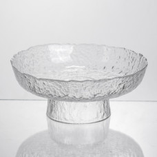 Фруктовница на ножке Ice Textured 20 см с ледяной текстурой стекла Yiwu HP-34-89
