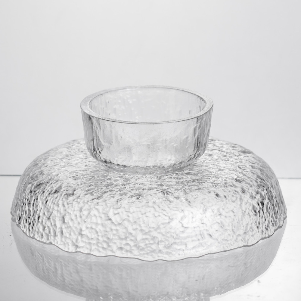 Изображение Фруктовница на ножке Ice Textured 20 см с ледяной текстурой стекла Yiwu HP-34-89 ИМ Light-Deco 3 