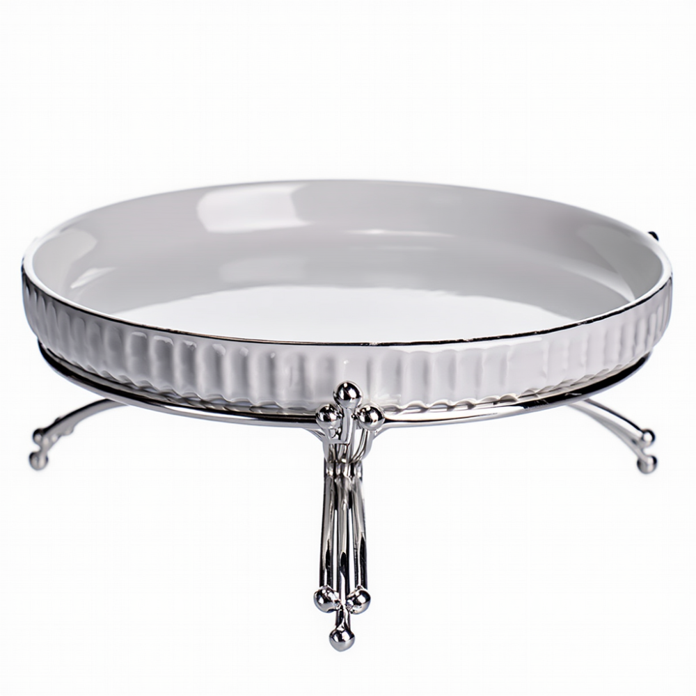 Зображення Фруктовница фарфоровая на металлической подставке Ø20 (см) круглая Золото LB-1570G ИМ Light-Deco 