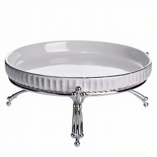 Фруктовница фарфоровая на металлической подставке Ø20 (см) круглая Золото LB-1570G