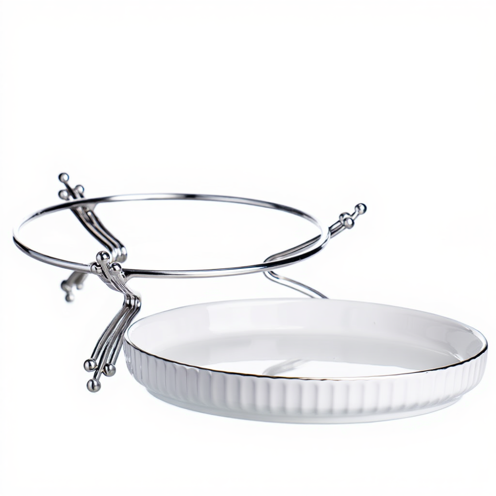 Зображення Фруктовница фарфоровая на металлической подставке Ø20 (см) круглая Золото LB-1570G ИМ Light-Deco 1 