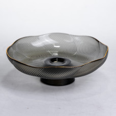 Фруктовница на ножке стеклянная 18 см круглая Yiwu HP-34-115