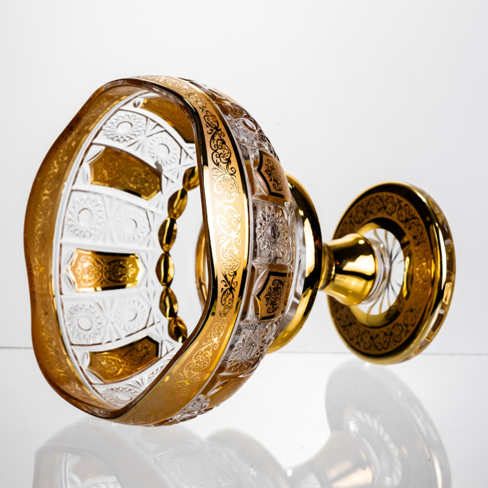 Изображение Ваза для фруктов стеклянная Bohemia Gold 26 см Yiwu HP-34-137 ИМ Light-Deco 4 