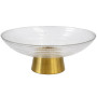 Зображення Тарелка для фруктов стеклянная на золотой ножке 19,5 × 9 см 64486-33 ИМ Light-Deco 