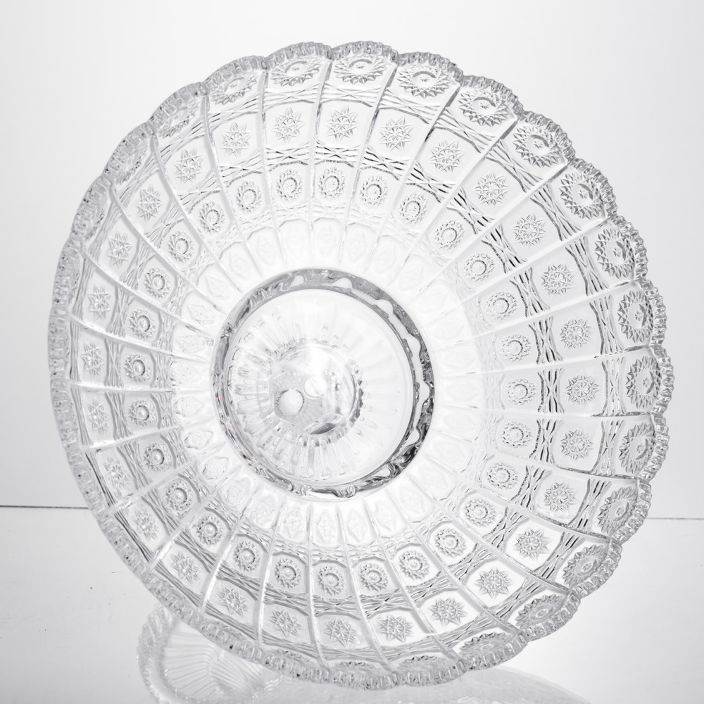 Изображение Фруктовница на ножке стеклянная Queen Lace 32 см под хрусталь Yiwu HP-34-47 ИМ Light-Deco 2 