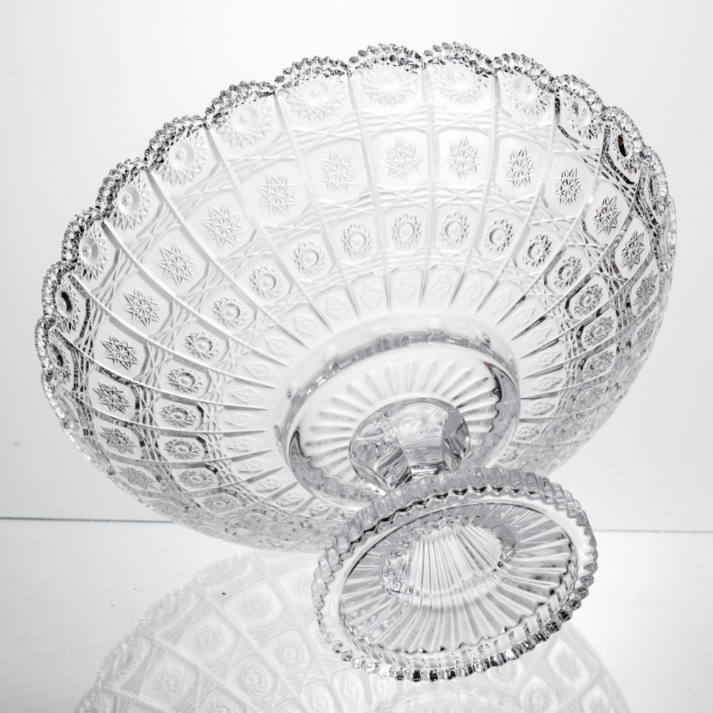 Изображение Фруктовница на ножке стеклянная Queen Lace 32 см под хрусталь Yiwu HP-34-47 ИМ Light-Deco 3 