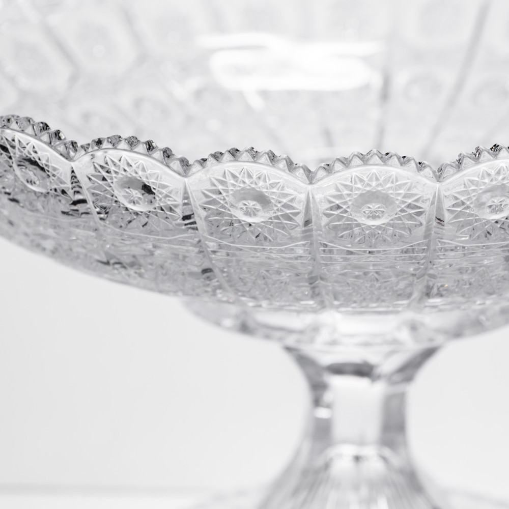 Изображение Фруктовница на ножке стеклянная Queen Lace 32 см под хрусталь Yiwu HP-34-47 ИМ Light-Deco 5 