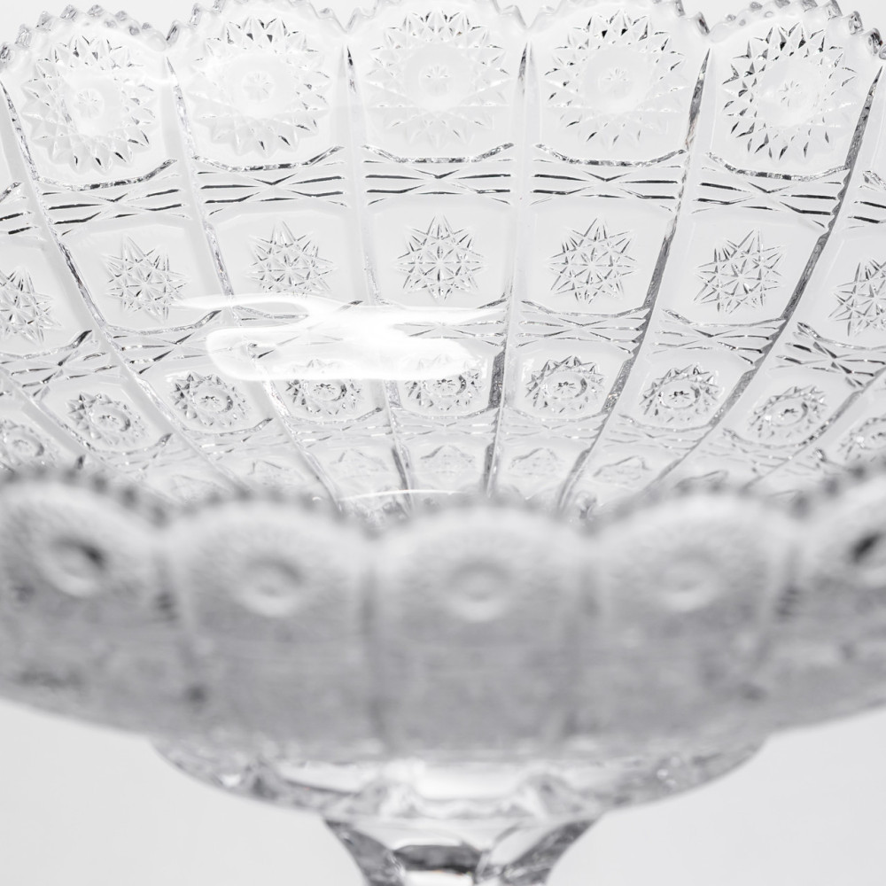 Изображение Фруктовница на ножке стеклянная Queen Lace 32 см под хрусталь Yiwu HP-34-47 ИМ Light-Deco 6 