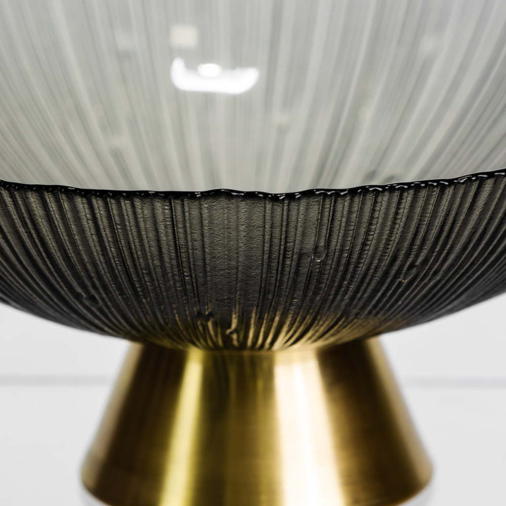 Изображение Фруктовница стеклянная «Gold & Grey» 24 см на золотой ножке Yiwu HP-34-118 ИМ Light-Deco 5 