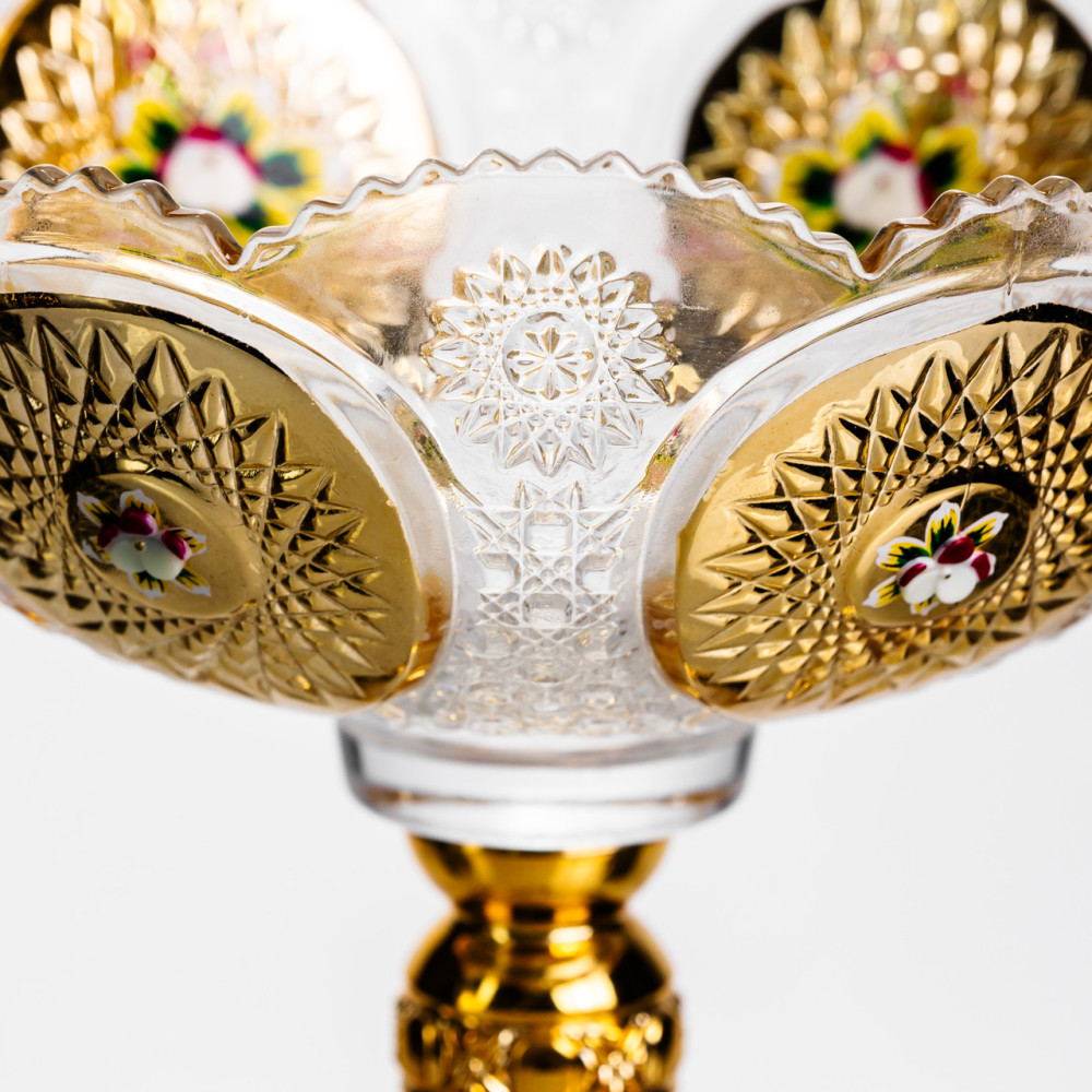 Изображение Ваза для фруктов стеклянная Gold Glass 22 см Yiwu HP-34-140 ИМ Light-Deco 2 