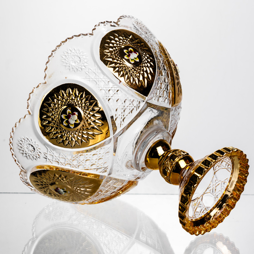 Изображение Ваза для фруктов стеклянная Gold Glass 22 см Yiwu HP-34-140 ИМ Light-Deco 3 