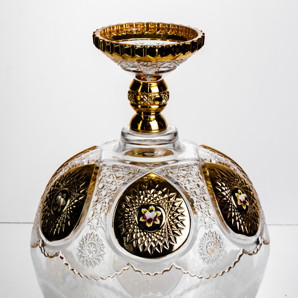 Изображение Ваза для фруктов стеклянная Gold Glass 22 см Yiwu HP-34-140 ИМ Light-Deco 5 