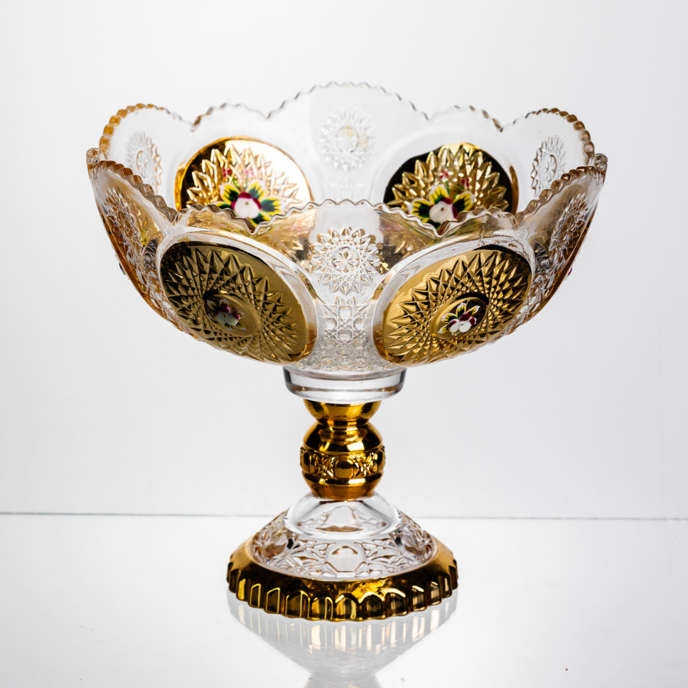 Изображение Ваза для фруктов стеклянная Gold Glass 22 см Yiwu HP-34-140 ИМ Light-Deco 6 