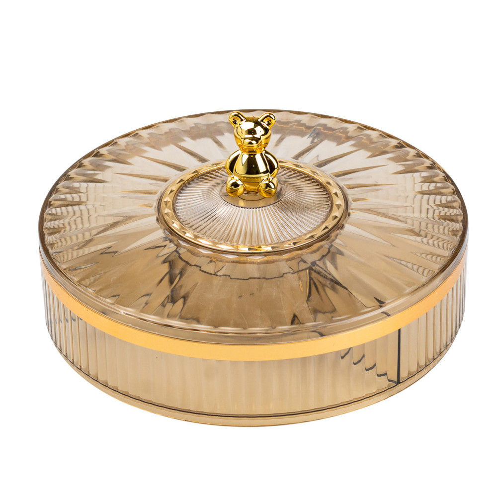 Изображение Конфетница пластиковая на 4 отделения круглая 26 см tea color HP48629G ИМ Light-Deco 2 