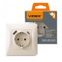 Изображение Розетка одинарна із заземленням з USB+USB-C кремова VIDEX BINERA ИМ Light-Deco 