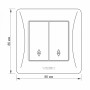 Изображение Выключатель двухклавишный проходной кремовый VIDEX BINERA ИМ Light-Deco 4 