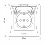 Изображение Розетка одинарная с заземлением и крышкой кремовая VIDEX BINERA ИМ Light-Deco 4 