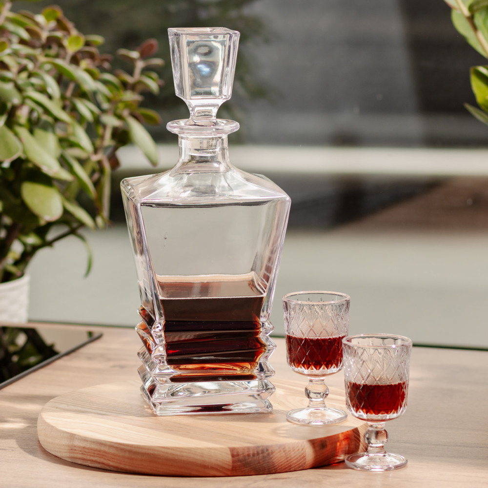 Изображение Декантер для виски 1 литр г 11×11×28 см с пробкой HP-19-34 ИМ Light-Deco 2 