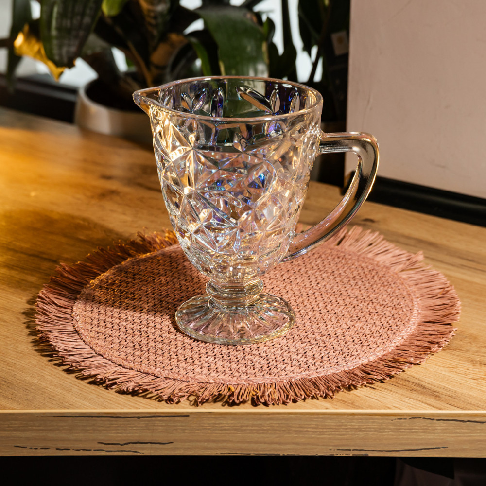 Зображення Кувшин стеклянный для компота 1.2 л ребристый фигурный графин для лимонада мохито сангрии напитков HP-19-171 ИМ Light-Deco 2 