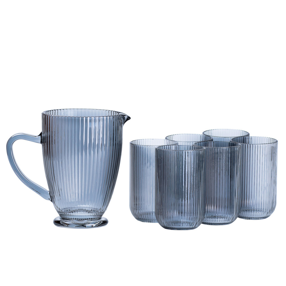 Зображення Набор стеклянный кувшин и 6 стаканов янтарный HP542 ИМ Light-Deco 