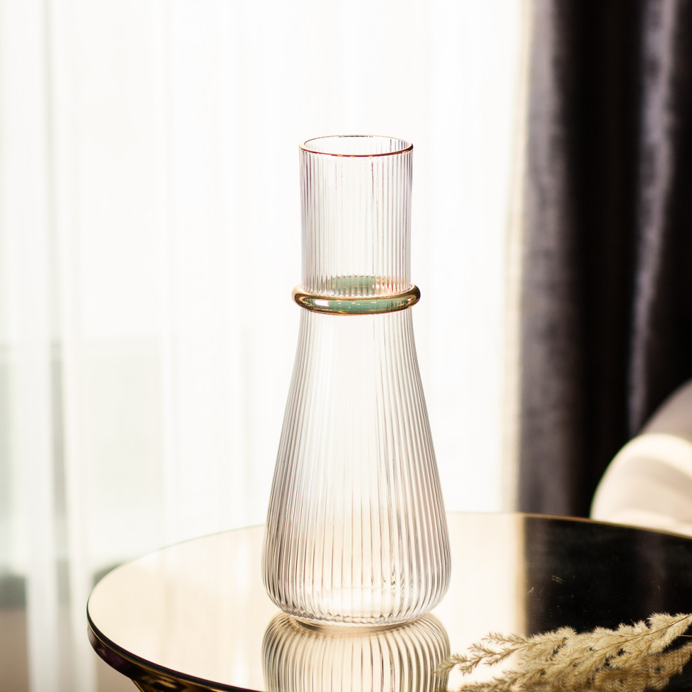 Изображение Стеклянный графин для воды, 1 литр, с золотым ободком HP-16-10 ИМ Light-Deco 3 