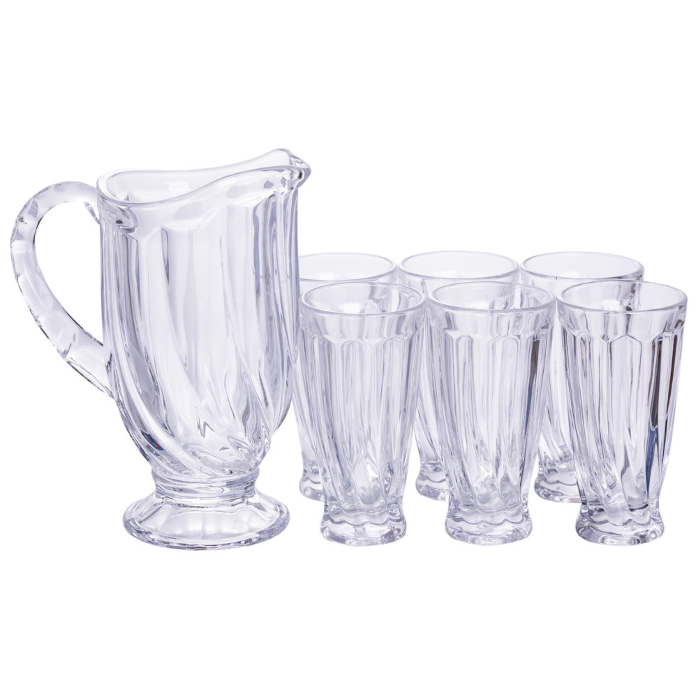 Зображення Набор кувшин 1 л со стаканами 6 (шт) по 300 мл для напитков Прозрачный HP-19-24 ИМ Light-Deco 