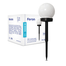 Грунтовой светодиодный светильник Feron PL126 3000K на солнечной батарее черный
