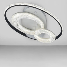 Люстра стельова світлодіодна LED Light House SC-19014-550*350 WH+BK 2.4G 92W 550*350*60, колір білий + чорний