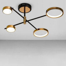 Люстра стельова світлодіодна LED Light House SY-19016/2+2 BK+GD 760*730*180 60W, колір чорний + золото