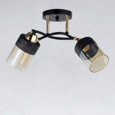 Люстра стельова Light House SRS-19026/2 чорна із золотом