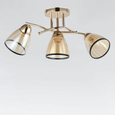 Люстра стельова Light House SRS-19027/3 золото, плафон медовий з облямівкою