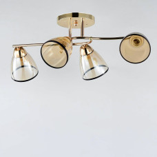 Люстра стельова Light House SRS-19027/4 золото, плафон медовий з облямівкою