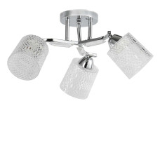 Люстра стельова Light House SRS-19034/3 хром, плафон прозорий з текстурою