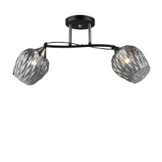 Люстра стельова Light House SRS-19044/2 чорна з бронзою, плафон димчастий