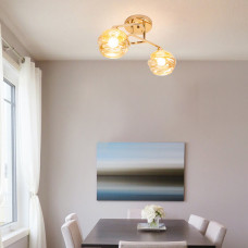 Люстра стельова Light House SRS-19051/2А золото, плафони бурштинові