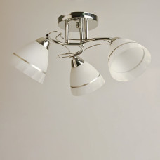 Люстра стельова Light House SRS-19053/3 хром, білий плафон матовий