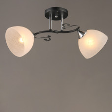 Люстра стельова Light House SRS-19057/2 чорна + хром, плафон білий 