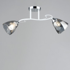 Люстра стельова Light House SRS-19063/2 хром + білий, плафон димчастий