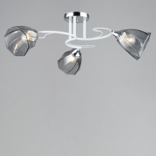 Люстра стельова Light House SRS-19063/3 хром + білий, плафон димчастий